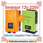 Inversor 12v a 220v hibrido cargador pwm mppt
