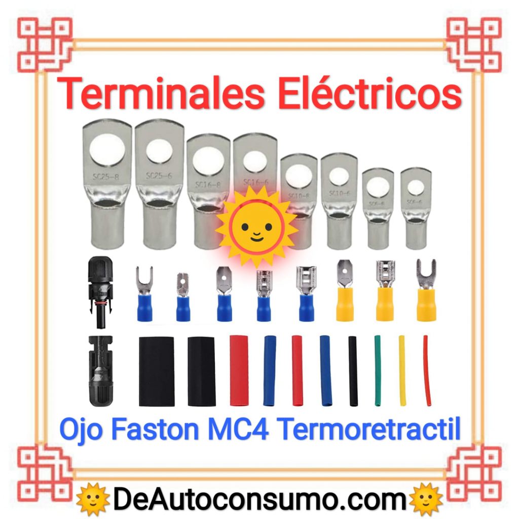 Terminales Eléctricos Ojo Faston Conector mc4 termoretractil