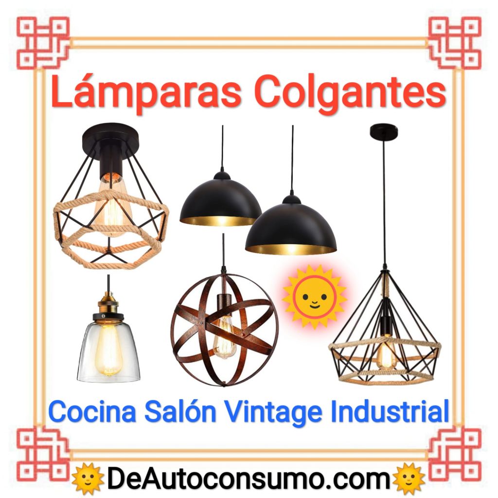 Lámparas Colgantes Hogar Cocina Salón Dormitorio Vintage Industrial