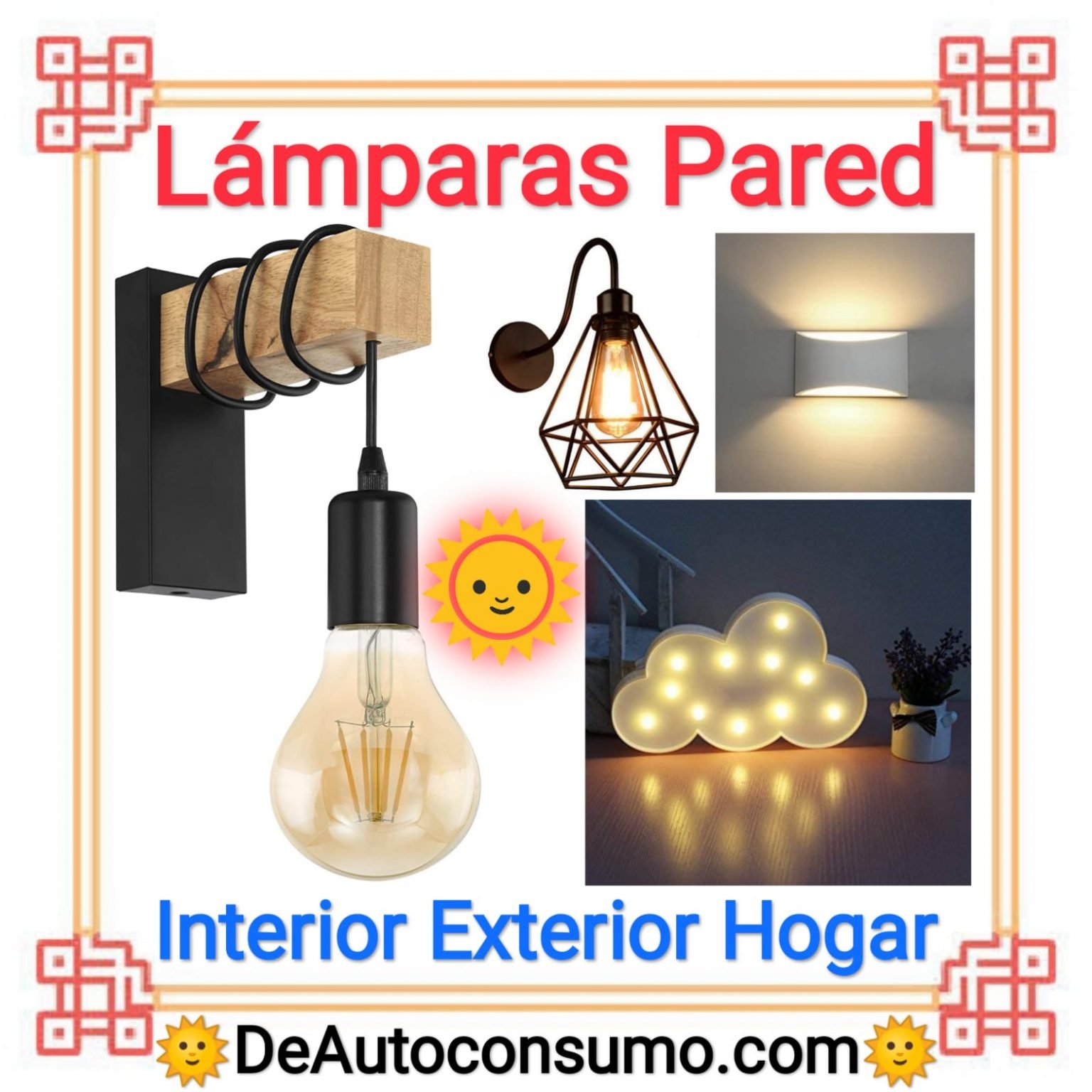 Lámparas de Pared Interior Exterior Modernas Vintage Dormitorio Casa