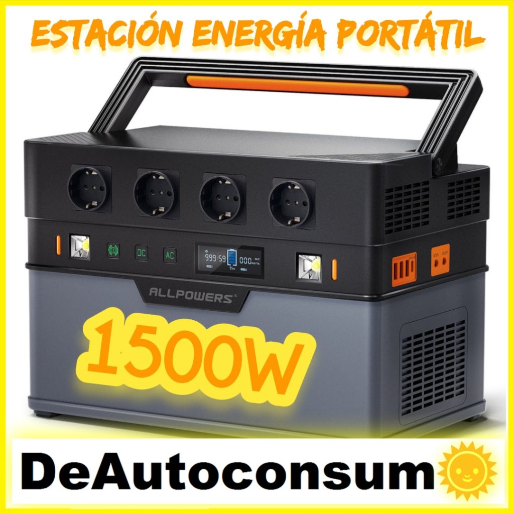 Estación de energía portátil AllPowers S1500 (DeAutoconsumo.com)